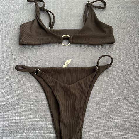 Zaful Black Bikini Set Size 4 Top And Bottom Depop