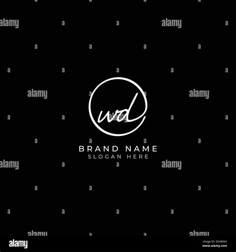 W D Wd Initial Letter Handwritten And Signature Vector Logo Business