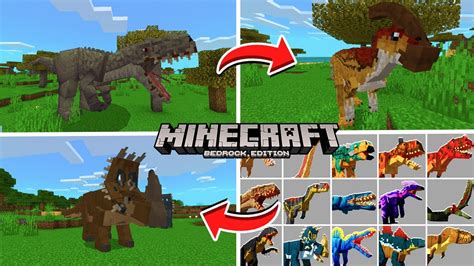 Novo Addon De Dinossauro Para Minecraft Pe 118 18 Dinossauros Para