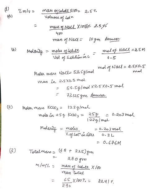 Solved How Many Grams Of Nacl Are Used To Prepare A Ml