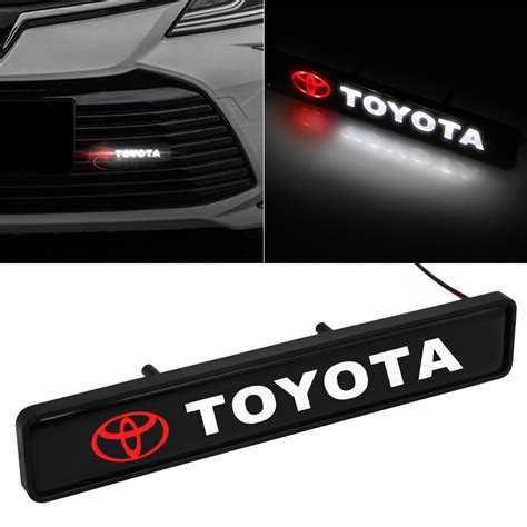 Dengan Lampu LED Stiker Lencana Grille Depan Mobil Con Luz Coche