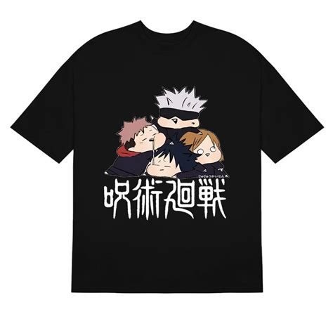 Chibi Jujutsu Kaisen Team Black T Shirt Seakoff