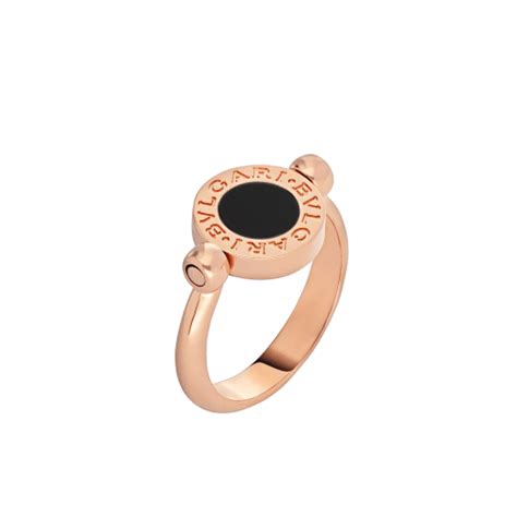 Rose Gold Bvlgari Bvlgari Ring With Black White Mother Of Pearl Onyx