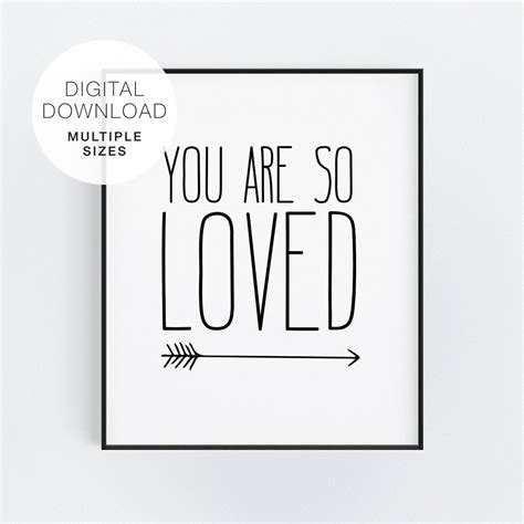 You Are So Loved Printable Art Nursery Art Black And White Art Arrow Art You Are So Loved