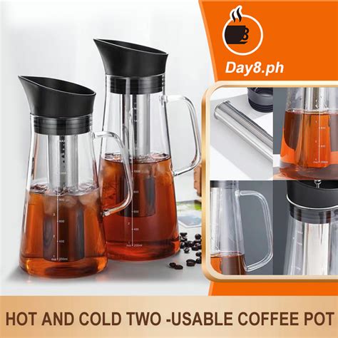 1200ML Cold Brew Iced Coffee Maker Airtight Seal Tea Pot Kettle Glass