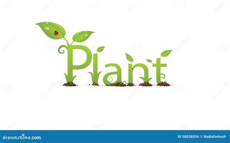 Plant Text Stock Vector Illustration Of Bugs Grass