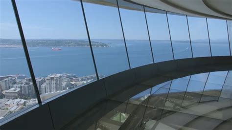 Seattle S Space Needle Opens Revolving Glass Floor 500 Feet In The Air Youtube