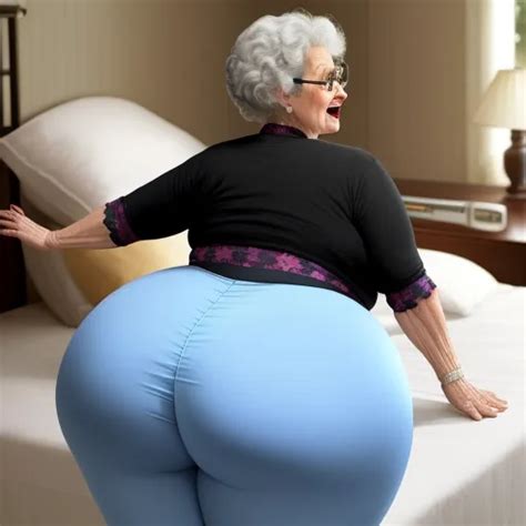 Ai Creating Images Granny In Leggins Herself Big Booty Saggy Her