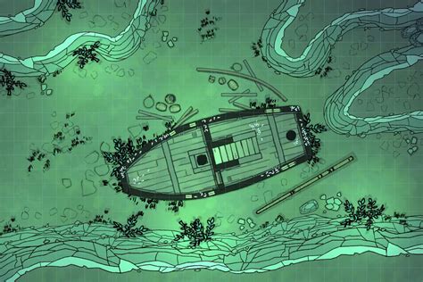 Underwater Shipwreck. Made in Dungeondraft with some assets from ...