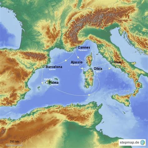 Stepmap Mittelmeer Aidaaura Landkarte F R Deutschland