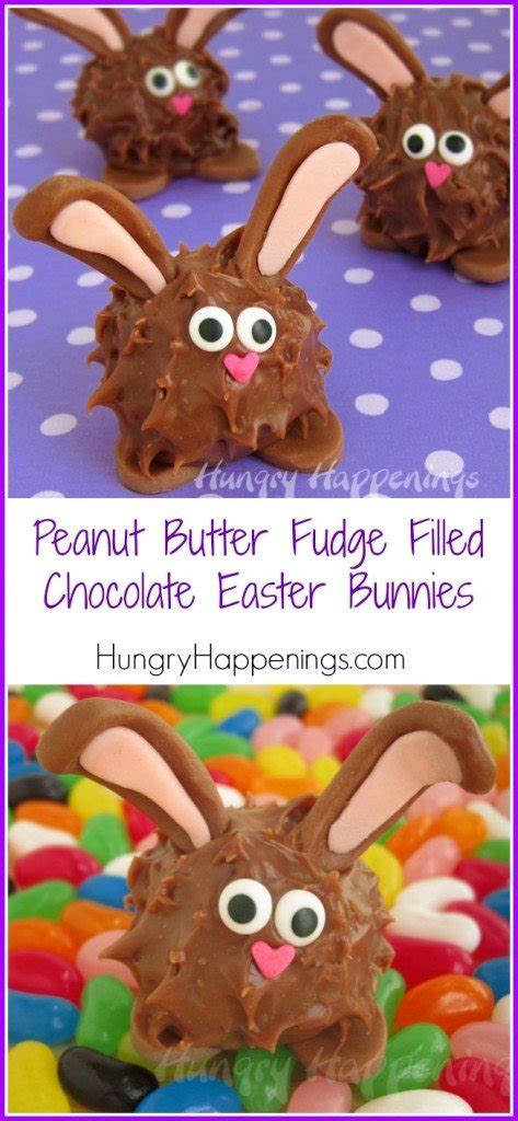 Peanut Butter Fudge Filled Chocolate Easter Bunnies Hungry Happenings