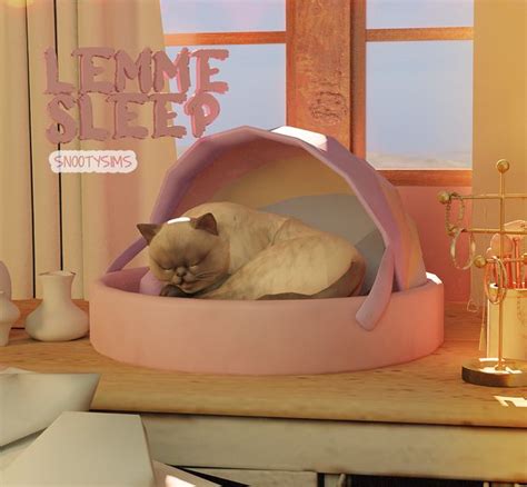 LEMME SLEEP Cat Bed Part 2 SNOOTYSIMS SIMS 4 CC Sims 4 Pets Mod