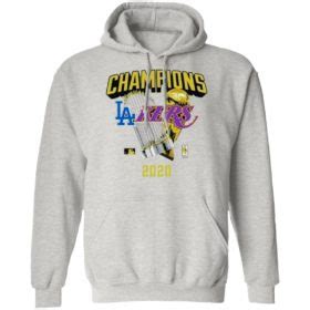 Los Angeles Dodgers Lakers 2020 World Champions Trophies Shirt