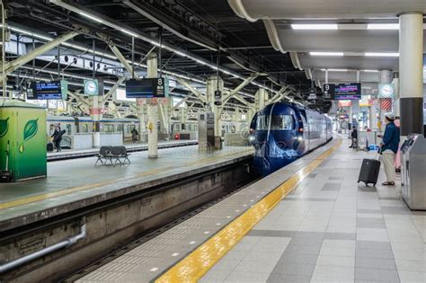 Limited Express Rapi T Train On The Platform At Nankai Namba Station