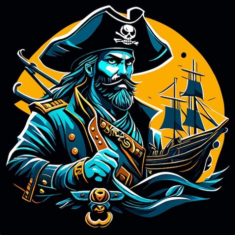 Capitaine Pirate Vectoriel Pour L Illustration Num Rique Vecteur Premium