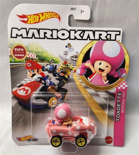 Hot Wheels Mario Kart Toadette Birthday Girl Kart Super Mario Nintendo Car Logan S Toy Chest