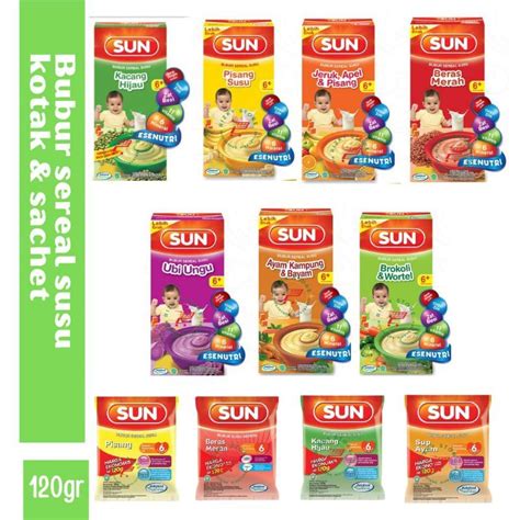 Jual SUN BUBUR BAYI 120 GRAM BUBUR SUSU SEREAL MAKANAN MPASI ANAK 6