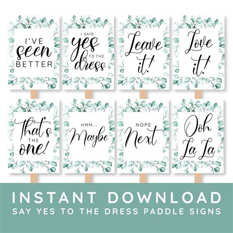 Say Yes To The Dress Signs Printable Set I Said Yes To The Etsy