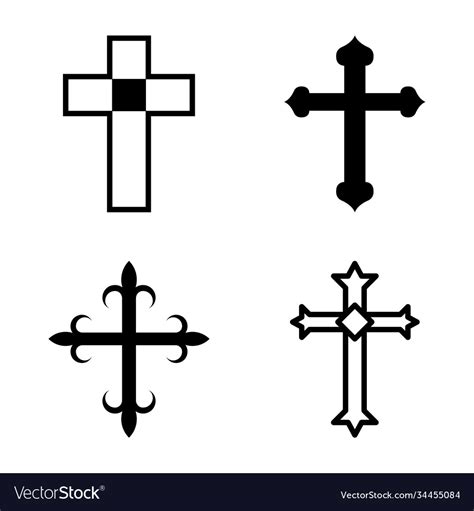 Catholicism symbols glyph pack Royalty Free Vector Image