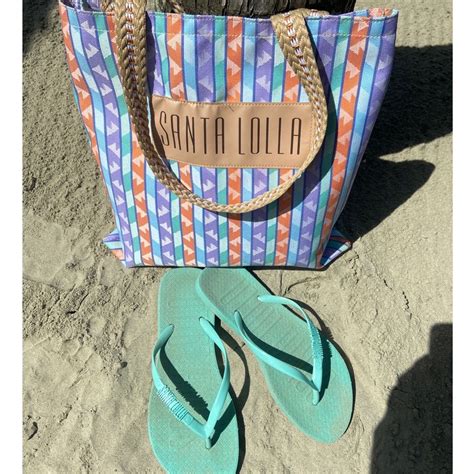 Kit Chinelo E Bolsa Sacola Grande De Praia Piscina Shopee Brasil