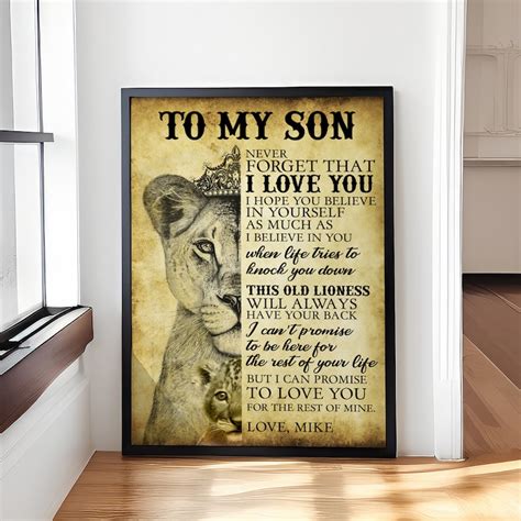 To My Son Never Forget That I Love You Poster Canvas Etsy