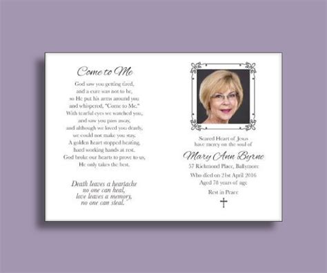 Free Printable Memory Cards for Funeral: Honor Your Loved One's Legacy ...