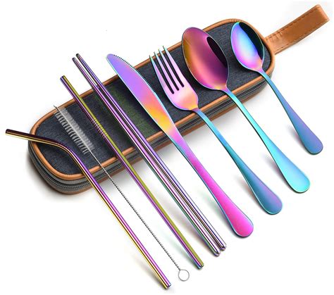 Buy EvaCrocK Travel Utensils 9 Piece Reusable Utensils Set With Case