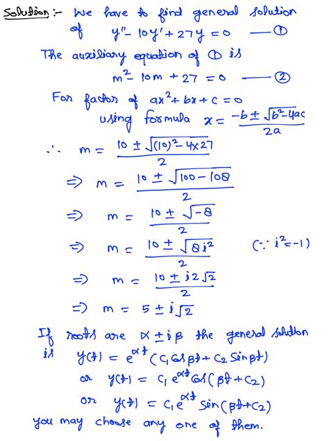 [solved] Find The General Solution Of The Following Differential Equation Course Hero