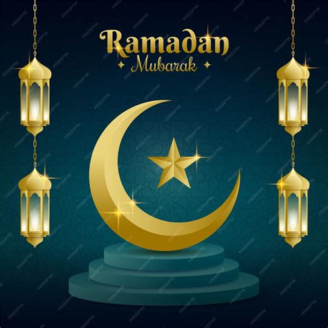 Premium Vector Ramzan Mubarak Greeting With Islamic Design Lantern