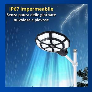 De Rosa Shop Lampione Solare Led Esterno Lampione Da Giardino Watt