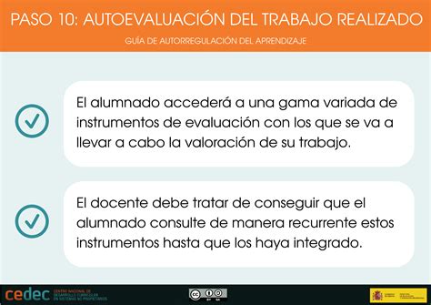 PASO 10 Autoevaluación del trabajo realizado Guía de autorregulación