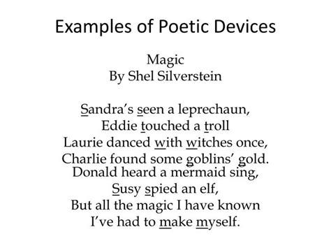 PPT - Examples of Poetic Devices PowerPoint Presentation, free download ...