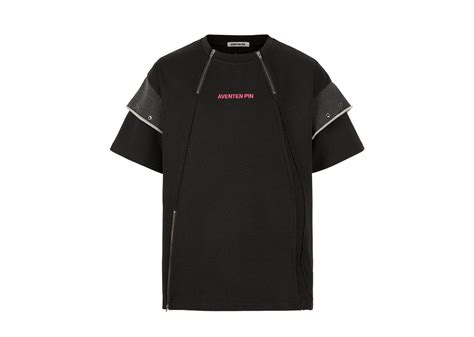 Buy Aventen Pin Denim Patch Zipped Tee Black Online In Australia KickSTW