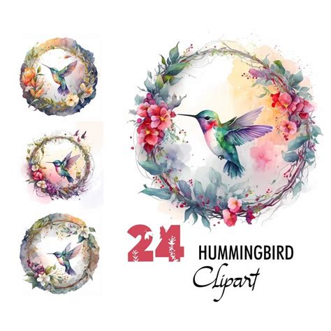 Hummingbird Watercolor Clipart Colibri Colibry Kolibri Pajaro Hachidori