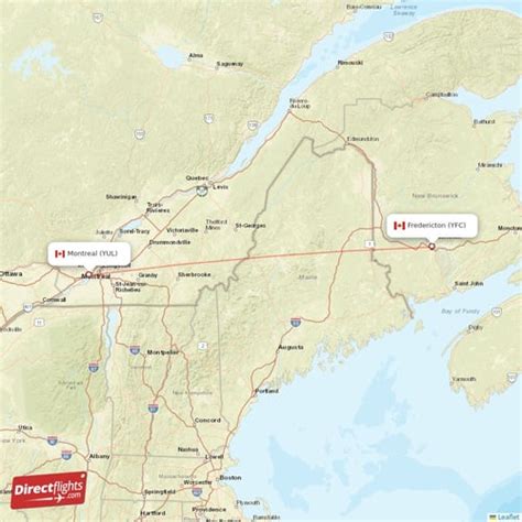 Direct Flights From Montreal To Fredericton Yul To Yfc Non Stop