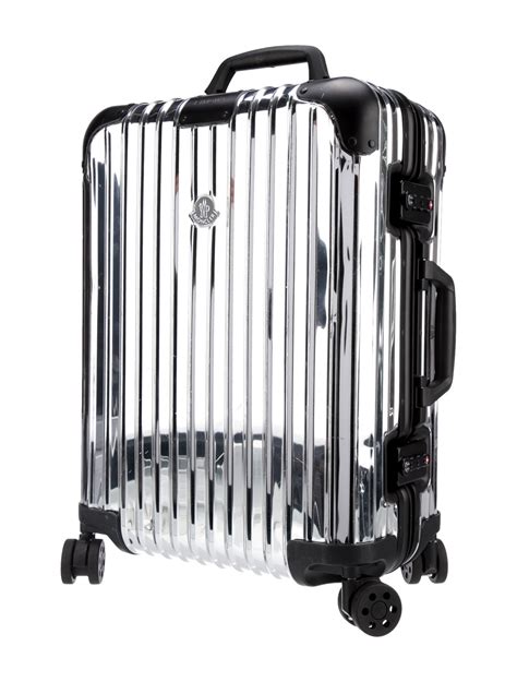 Moncler X Rimowa Aluminum Reflection Rolling Suitcase Silver