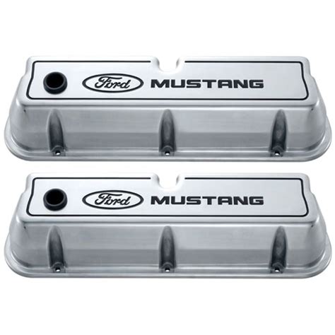 Ford Performance 302 030 Mustang Valve Cover Tall Polished With Ford Mustang Logo Pair 289302351w