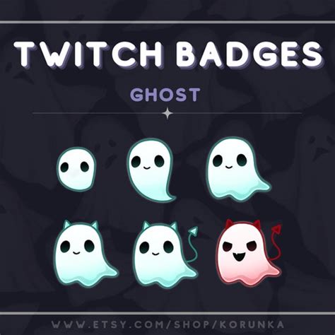 Cute Ghost Badges Or Bit Badges For Your Twitch Channel Etsy