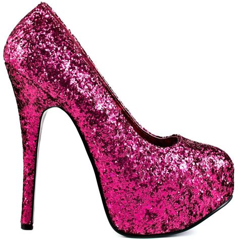 Hot Pink Glittery Heels Heels Pink Heels Glitter Shoes