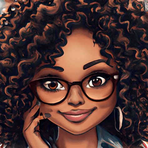 Belle Femme Afro Américaine élégante Et Souriante Portant Des Lunettes Avec Naturally · Creative