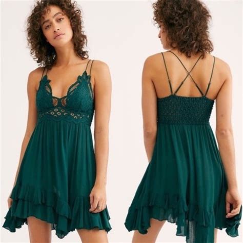 Free People Dresses Free People Adella Slip Dress In Hunter Green