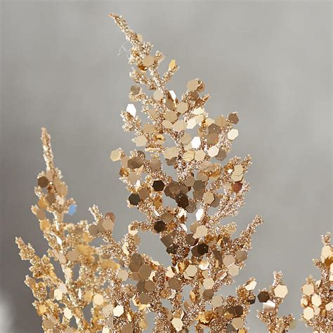 Gold Glittered Fern Spray Picks Sprays Floral Supplies Craft