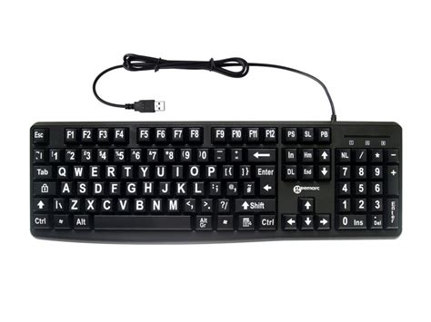 Large White Print Black Keyboard Kbc Kbsv3 Blk The Keyboard Company