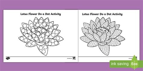 Free Lotus Flower Do A Dot Activity Teacher Made