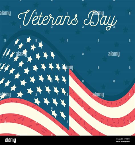 happy veterans day, waving american flag patriotism vector illustration ...