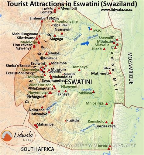 Eswatini Map With Climate