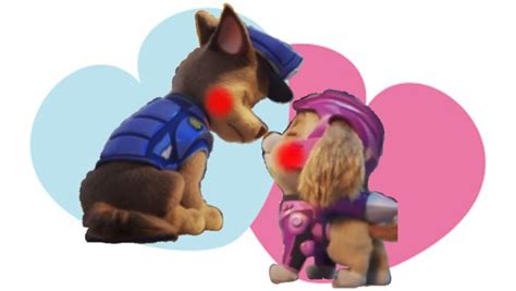 Paw Patrol Chase X Skye Kiss Fondo De Pantalla De Anime Iphone