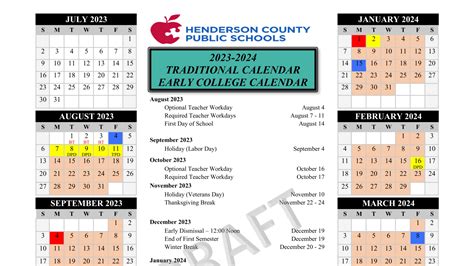 Henderson County School Calendar Good Calendar Idea