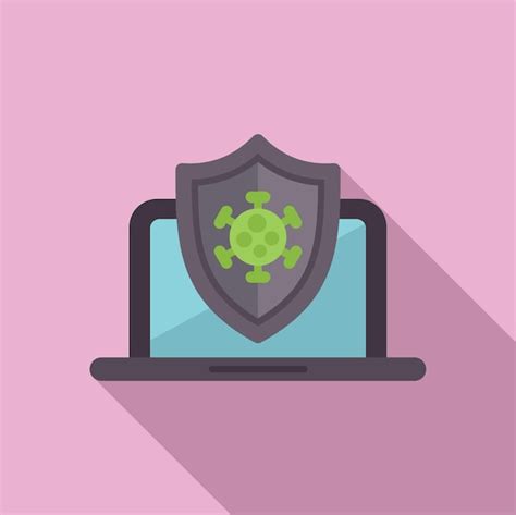 Premium Vector Cybersecurity Shield On Laptop Icon