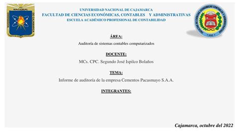 Plan de auditoría Cementos Pacasmayo SAA Renzo Cuzco uDocz